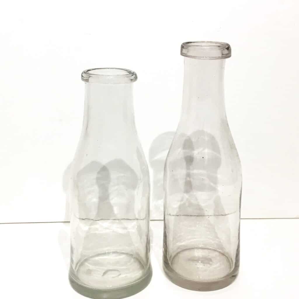 Bouteilles de lait anciennes en verre BINDIESBINDIES