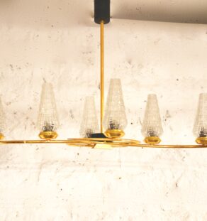 Grand lustre années 60 en verre