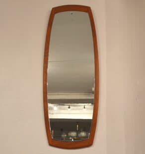 Grand miroir scandinave en teck