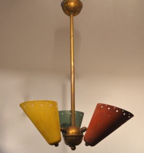 Lustre cocotte jaune rouge et vert