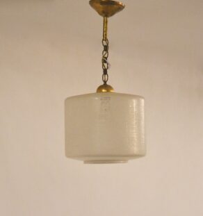 Suspension en verre granité et chaîne dorée