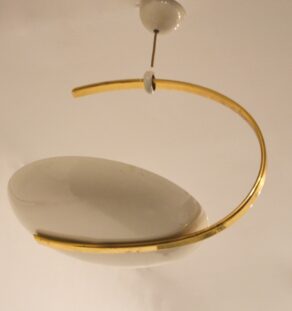 Suspension arc de cercle blanc et doré