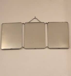 Petit miroir de barbier triptyque