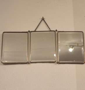 Miroir de barbier triptyque biseauté