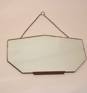 Miroir biseauté ancien avec sa chaînette