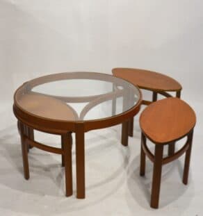 Table basse scandinave verre et teck