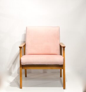 Fauteuil tchèque velours rose