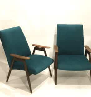 Fauteuils tchèques bleus canard