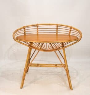 Petit bureau ou console rotin