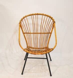 Fauteuil rotin années 60