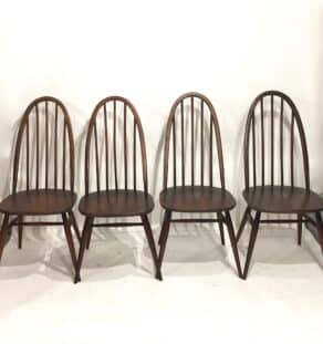 Série de 4 Chaises Ercol Quaker foncées