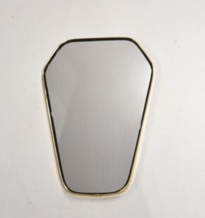 Miroir hexagonal noir et doré