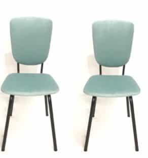Paire de chaises années 60 vert d'eau