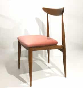 Chaise scandinave velours rose