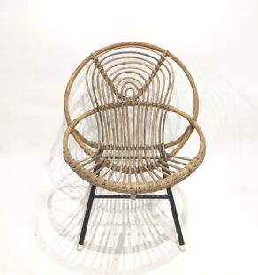 Fauteuil rotin coquille