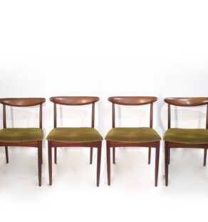 Série de 4 chaises scandinaves velours vert