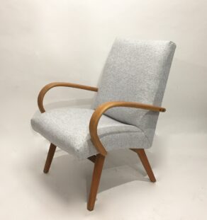 Fauteuil tchèque gris chiné