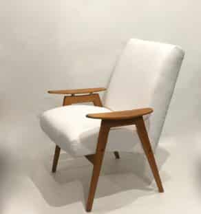 Fauteuils J. Smidek bouclette blanc