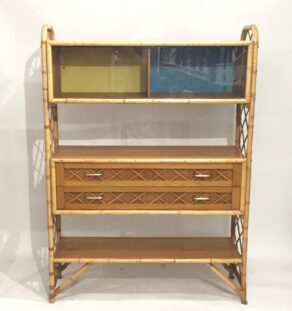 Etagère rotin années 60