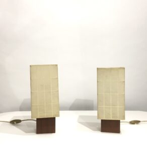 Paire de lampes de chevet en teck