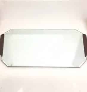 Miroir biseauté bordé de teck