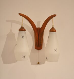 Applique scandinave en teck et cristal