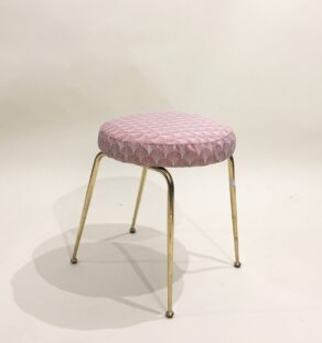 Tabouret rose et doré