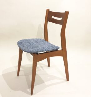 Série de 4 chaises bleu chiné