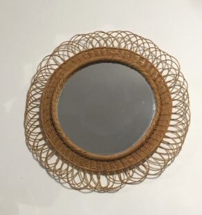Miroir soleil rotin