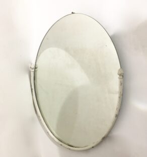 Miroir ovale blanc
