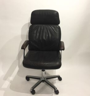 FAUTEUIL DE BUREAU EN CUIR AVEC APPUI-TÊTE