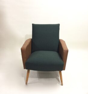 FAUTEUIL VERT ET CAMEL