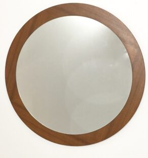 Miroir rond en teck