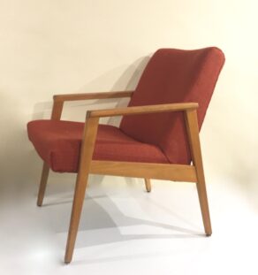 Fauteuils années 60 retapissé orange