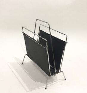 Porte-revues cuir noir
