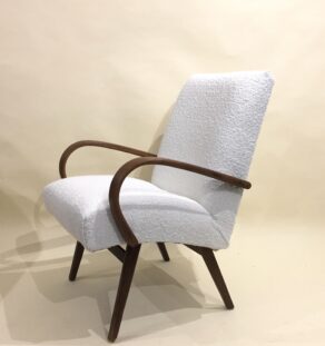 FAUTEUIL ANNÉES 60 RETAPISSÉ BOUCLETTES