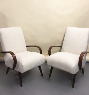 Fauteuils années 60 retapissés bouclettes