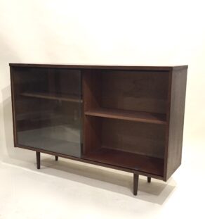 BIBLIOTHÈQUE VITRINE EN TECK