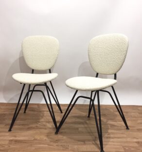 Série de 6 chaises années 50 bouclette