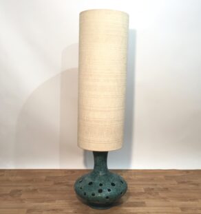 Lampe de sol en céramique bleue