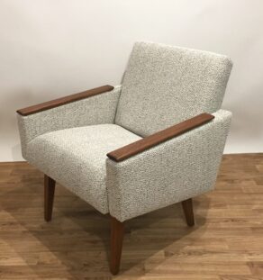 Fauteuil cube gris chiné