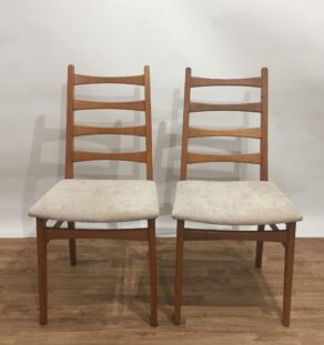 Paire de chaises velours côtelé beiges