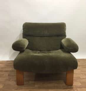 Fauteuil années 60 velours vert