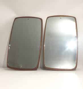Paire de miroirs en teck années 60