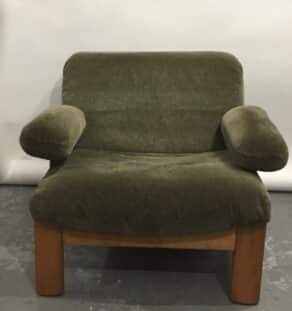 Fauteuil velours vert