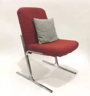 Chauffeuse années 70 rouge orangé