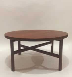Table basse scandinave ronde en teck