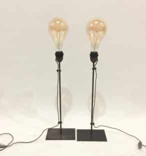 Paire de lampes à poser "Acier" de C. Liaigre