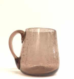 Vase en verre soufflé rose à bulles