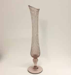 Soliflore en verre rose à bulles